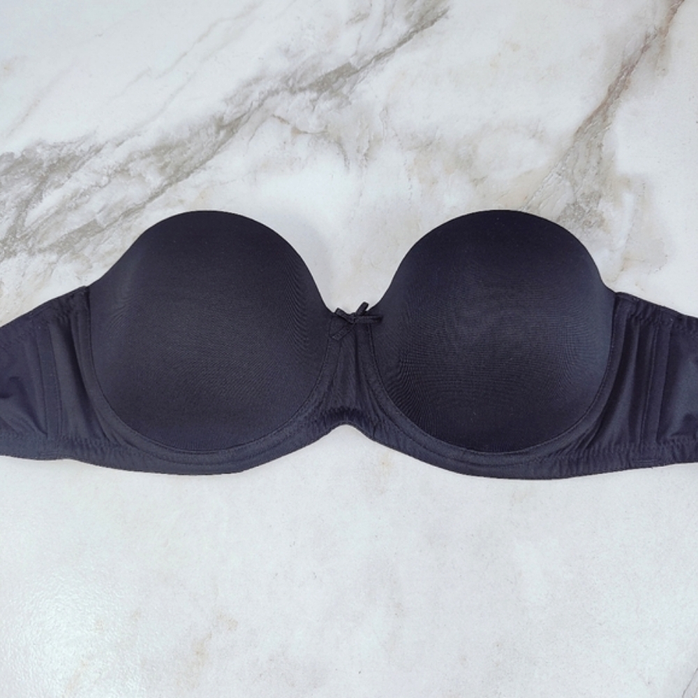 Hunkemoller Black Bodique Lightly Lined Strapless Bra, Sz 36B